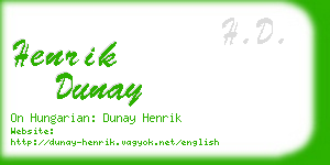 henrik dunay business card